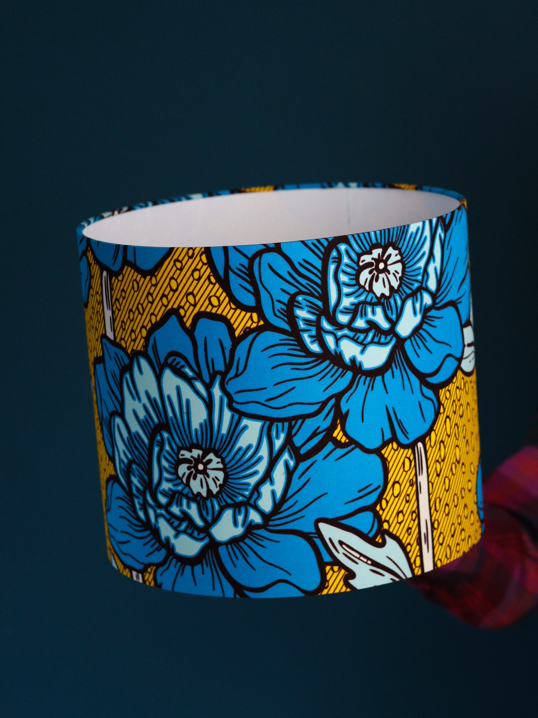 abat-jour personnalisé wax bleu jaune