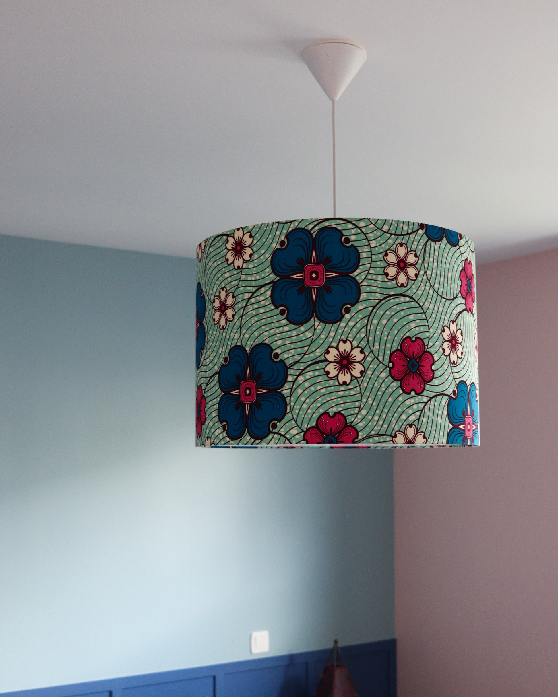 abat-jour suspension tissu africain made in france