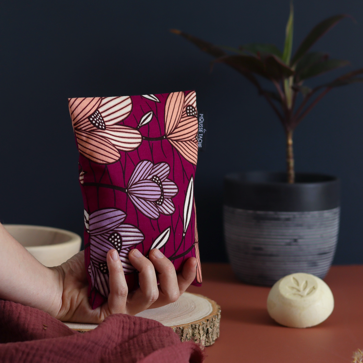 bouillotte graines lin bio ecofriendly wax fleurs