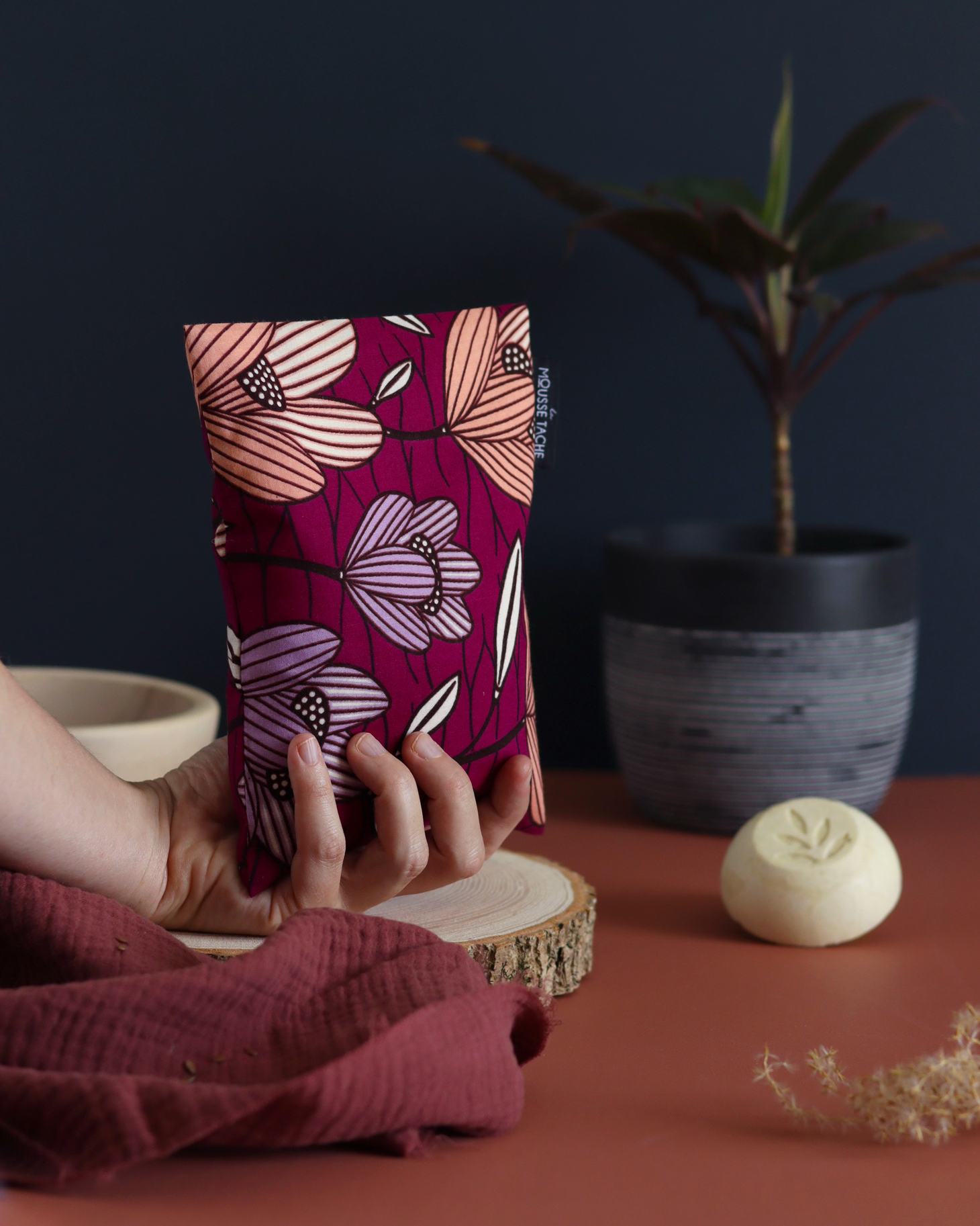 bouillotte graines lin bio ecofriendly wax fleurs