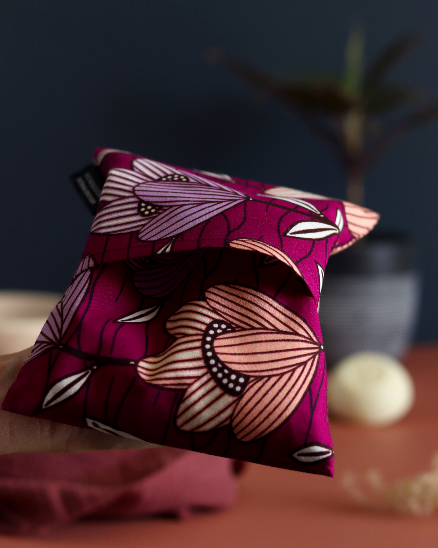 bouillotte graines lin bio ecofriendly wax fleurs