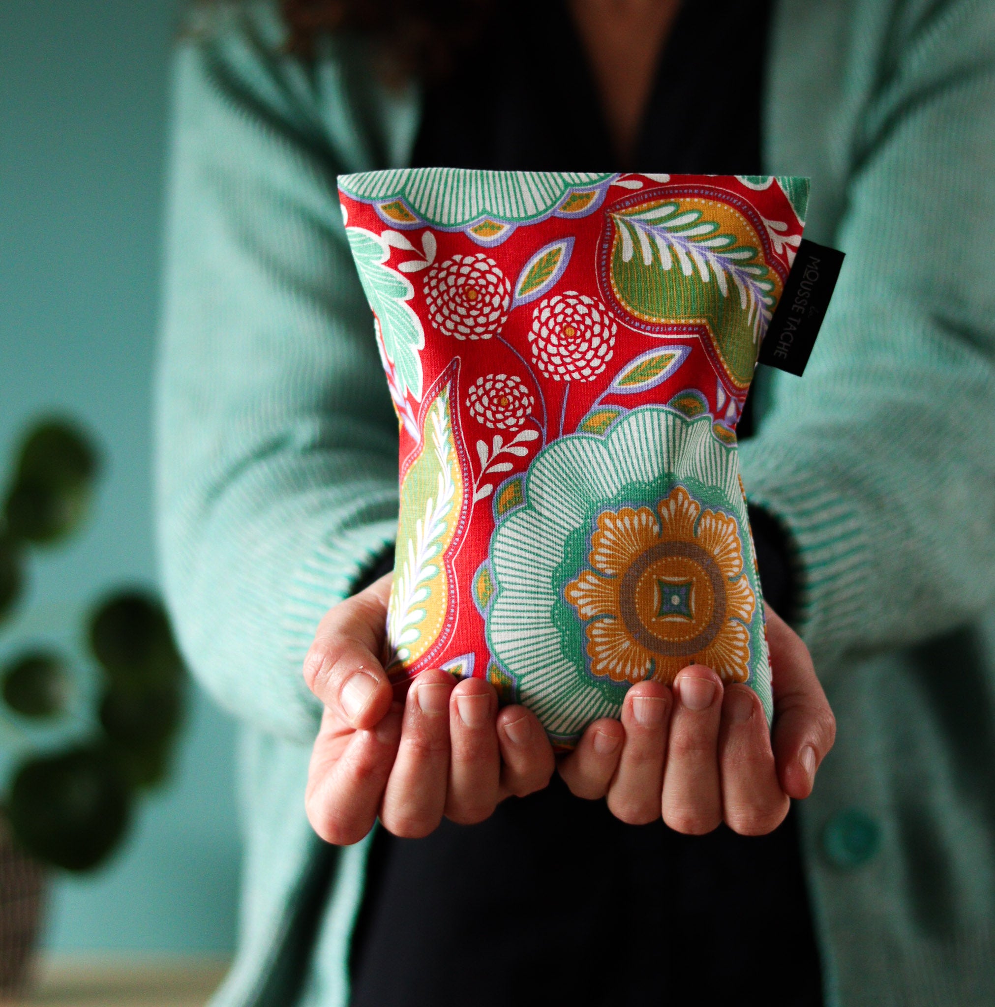 bouillotte sèche aux graines de lin bio rouge