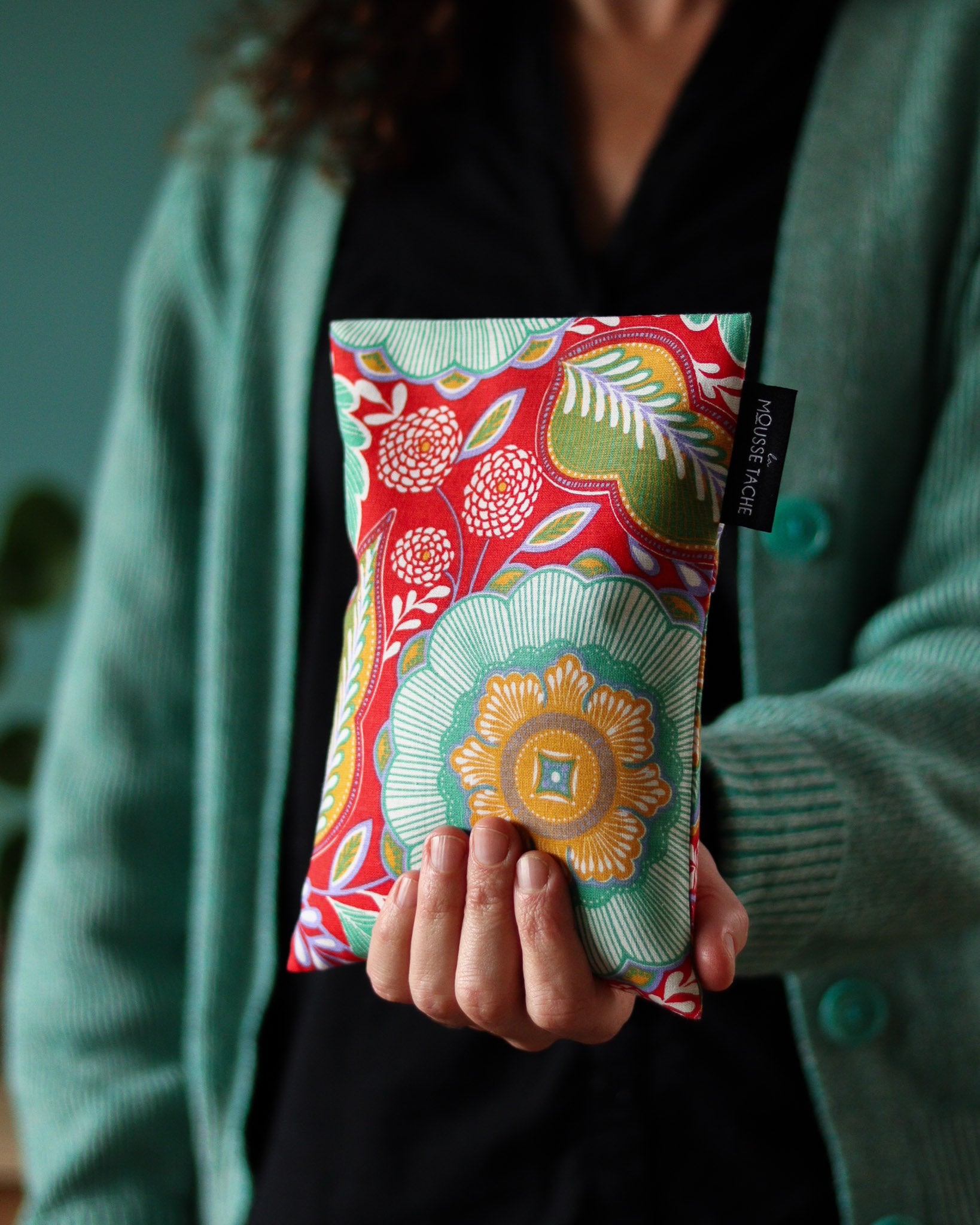 bouillotte sèche aux graines de lin bio rouge