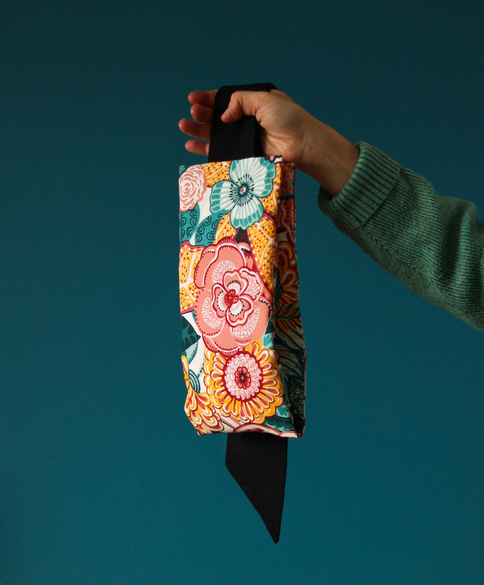 ceinture longue chauffante naturelle avec liens en tissu pour thermothérapie et cryothérapie, soulage le ventre et le dos, aux graines de lin bio, tissu fleurs multicolores