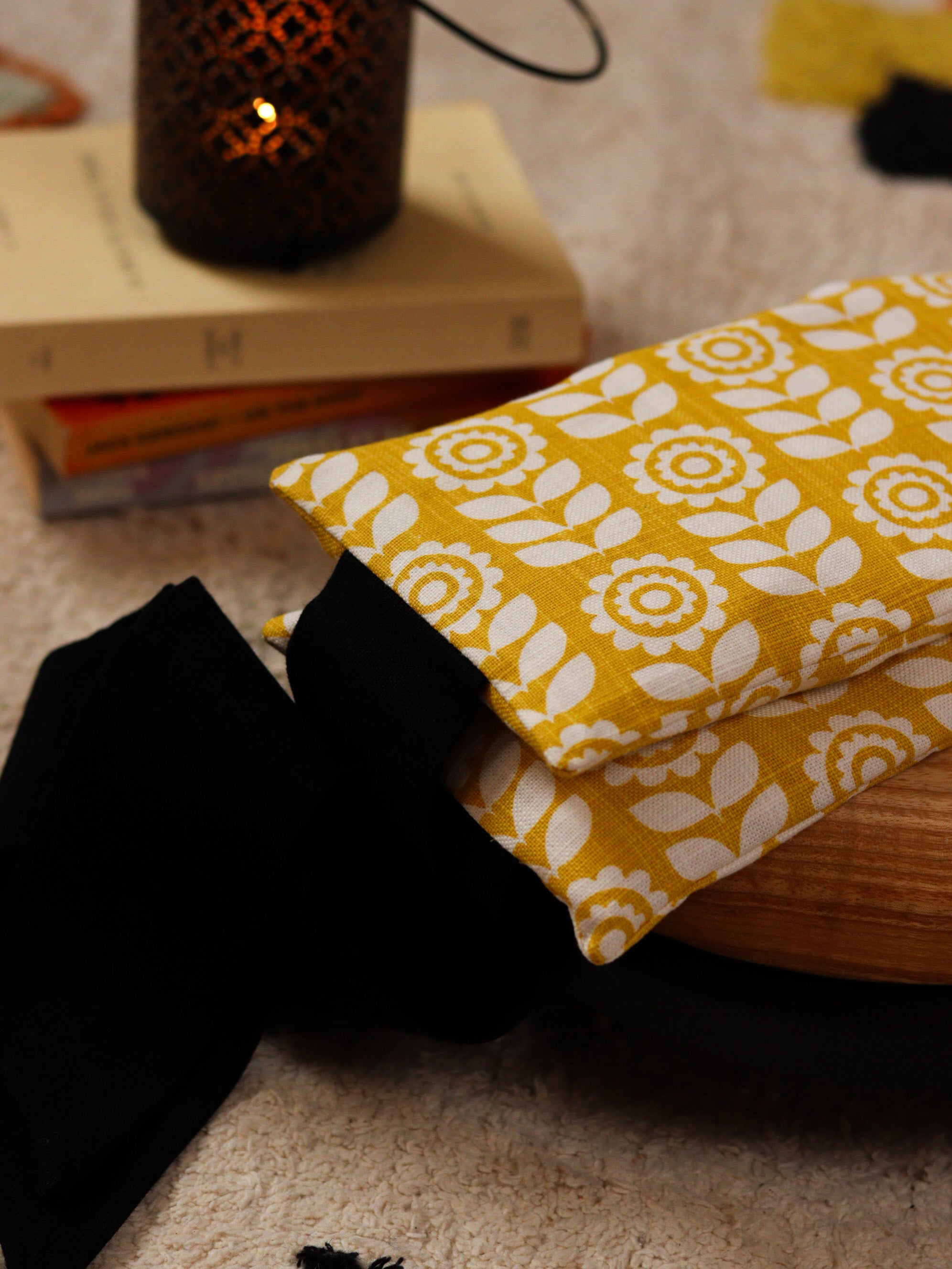 détail ceinture chauffante naturelle graines lin bio pour soulager dos ventre cadeau ecoresponsable