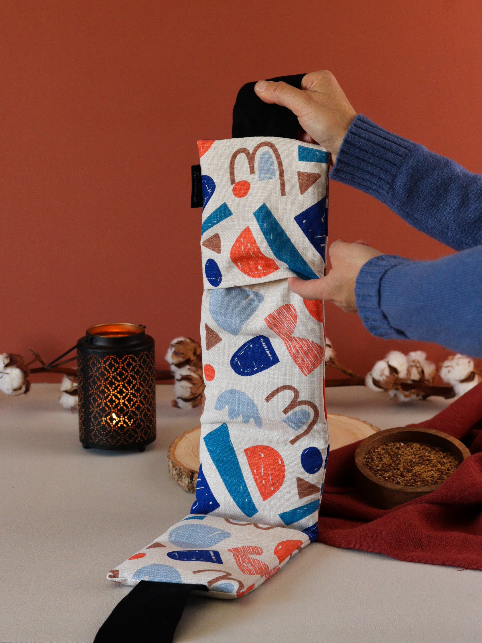 ceinture chauffante naturelle joli tissu cadeau utile écoresponsable déhoussable