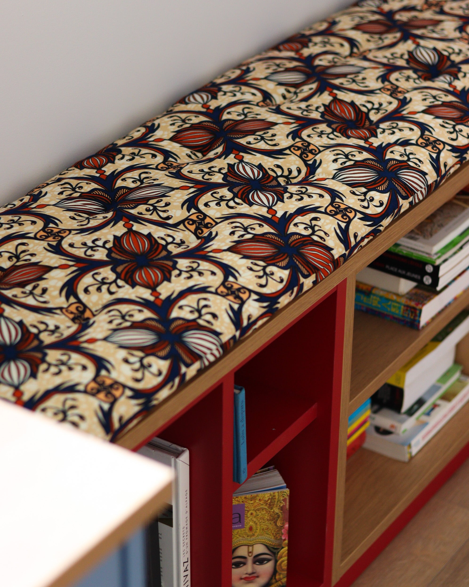 coussin banquette wax bibliothèque