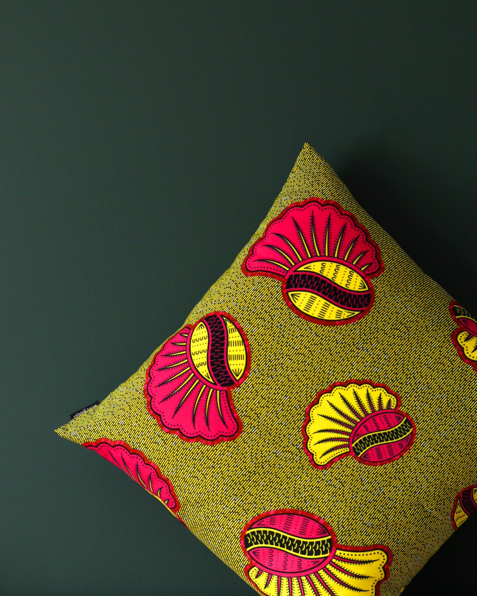 coussin wax deco coloree sur-mesure jaune bleu