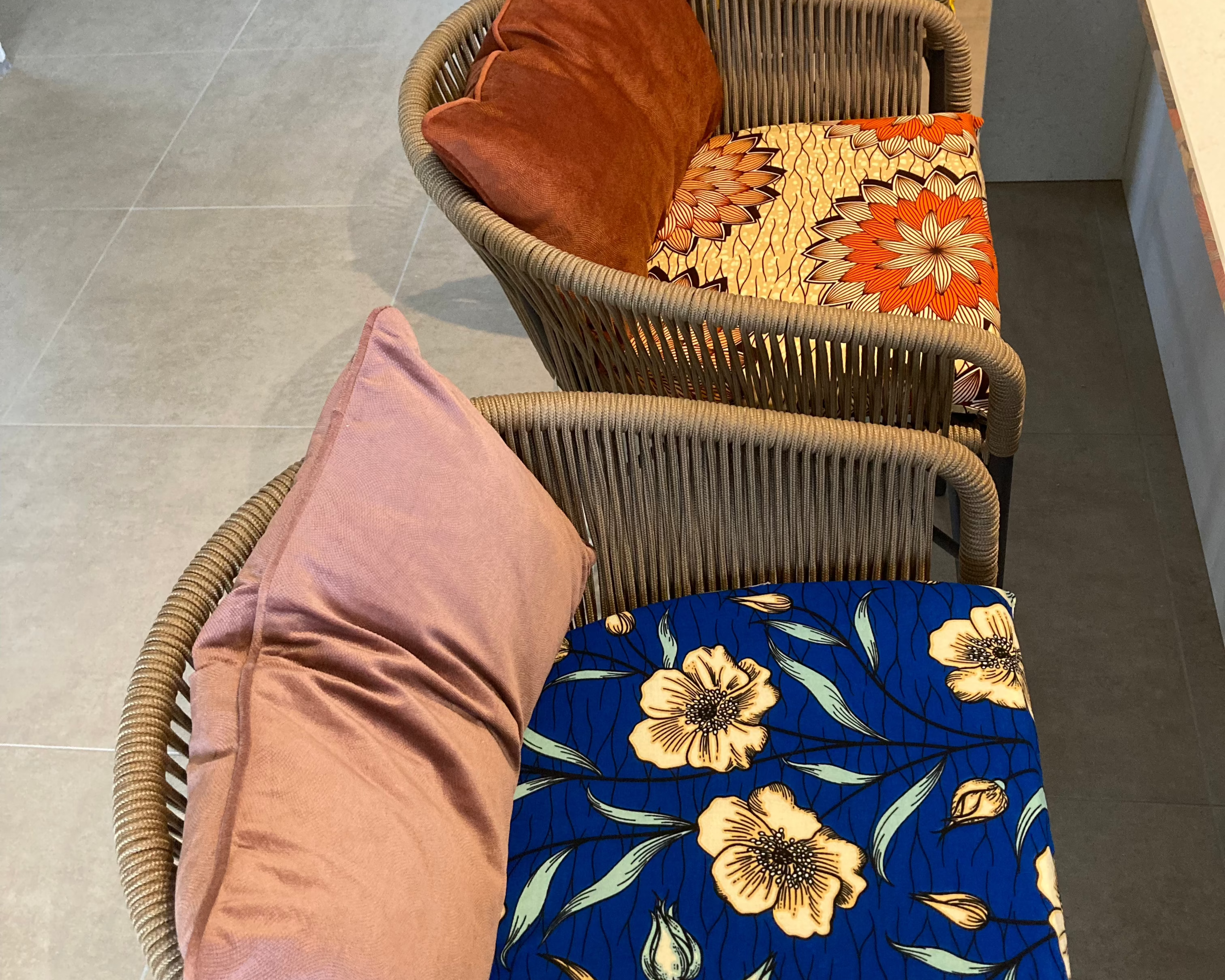 housses de galettes de tabouret de bar en tissus africains