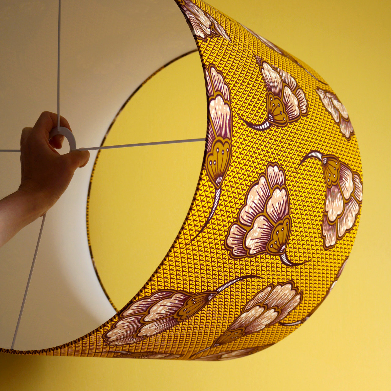 abat jour wax jaune décoration ethnique