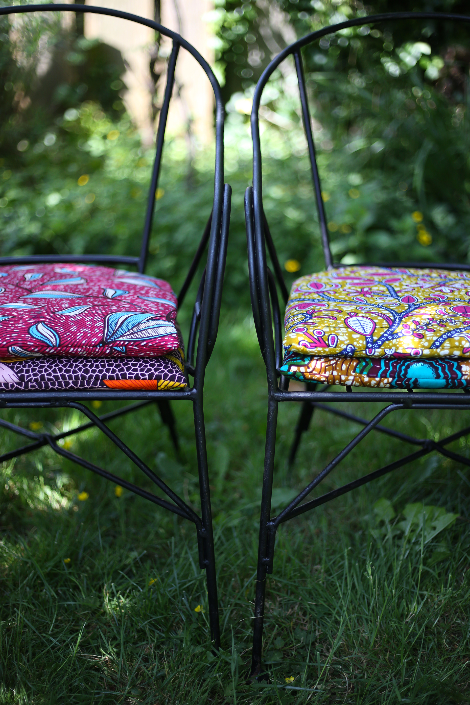 coussin fauteuil jardin vintage sur-mesure en wax