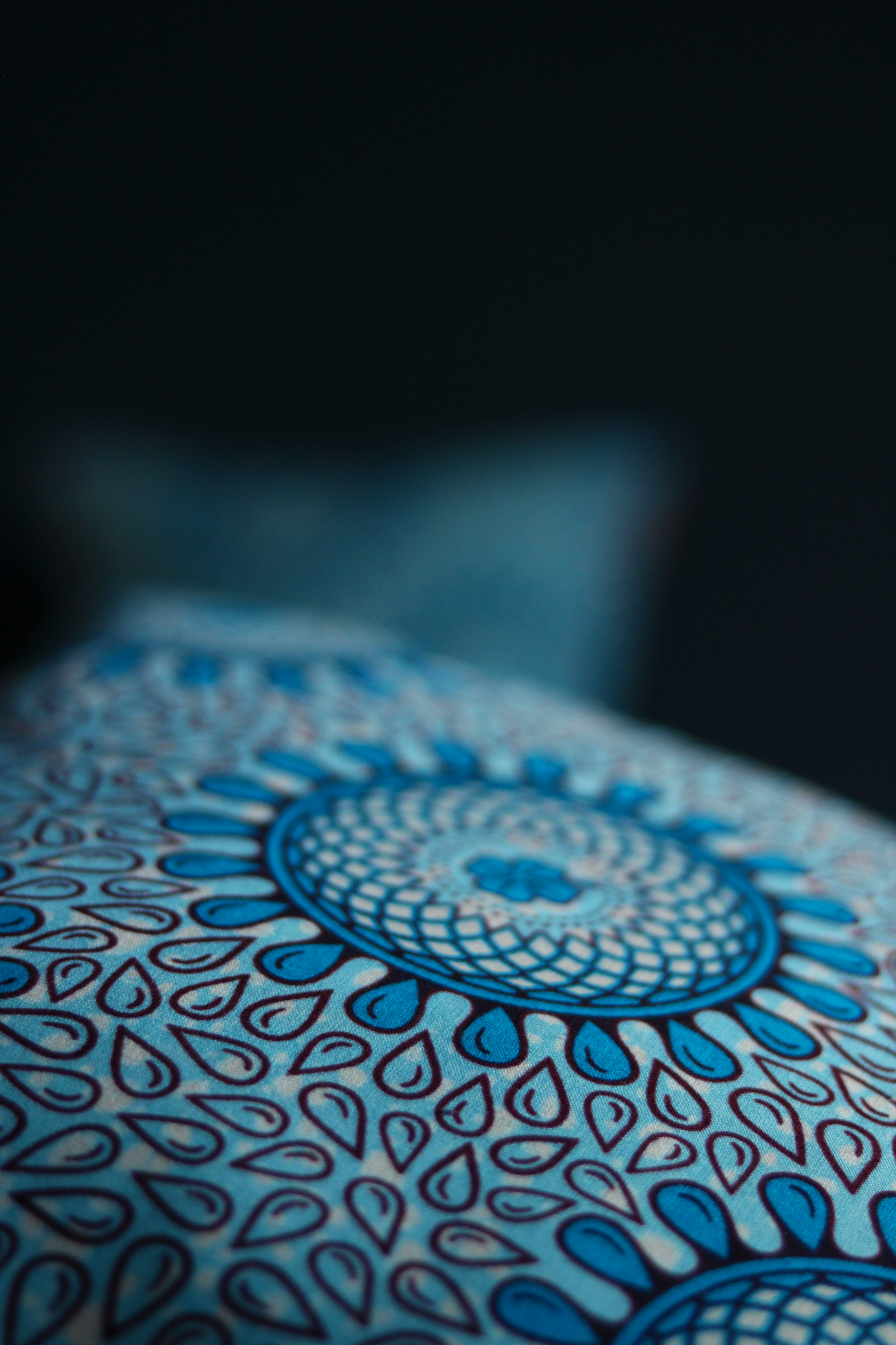 coussin wax africain bleu decoration ethnique made in france