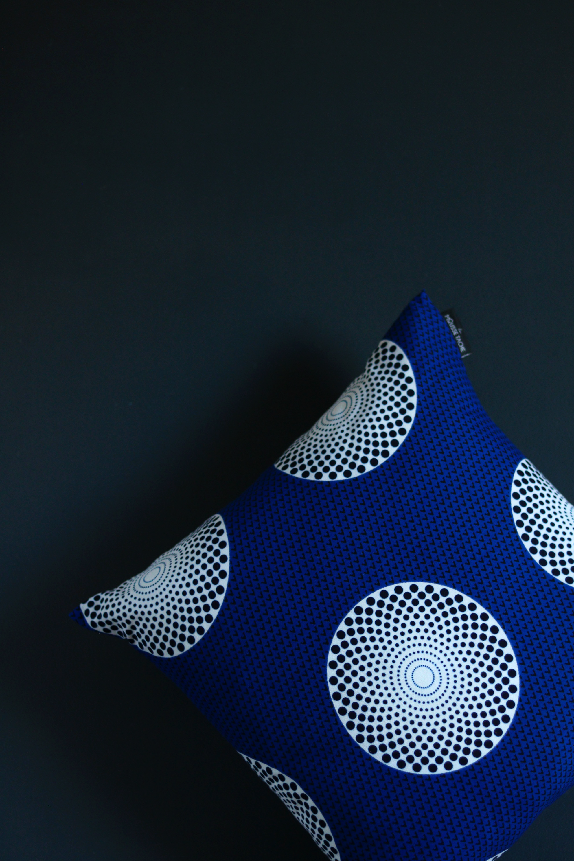 coussin wax africain bleu decoration ethnique made in france
