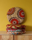 coussin de chaise rond coloré tissu africain