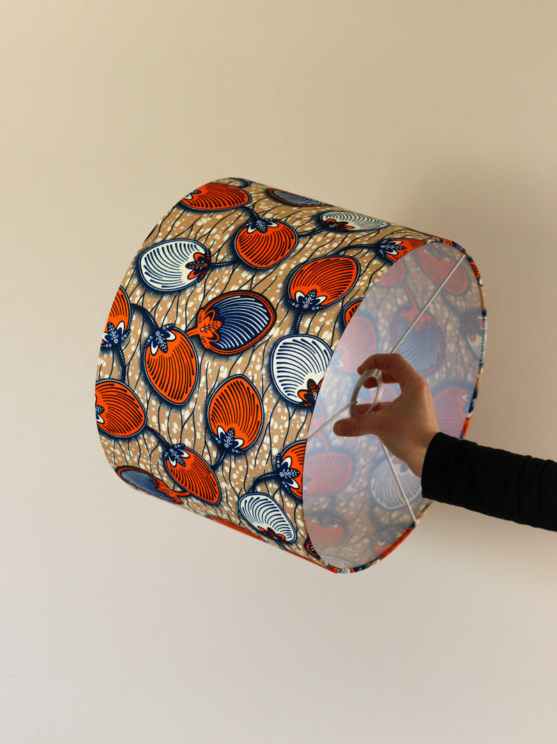 abat-jour suspension tissu africain