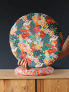 galette de chaises ronde déhoussable colorée tissu japonais lucky cat 