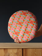 galette de chaises ronde déhoussable colorée orange vintage