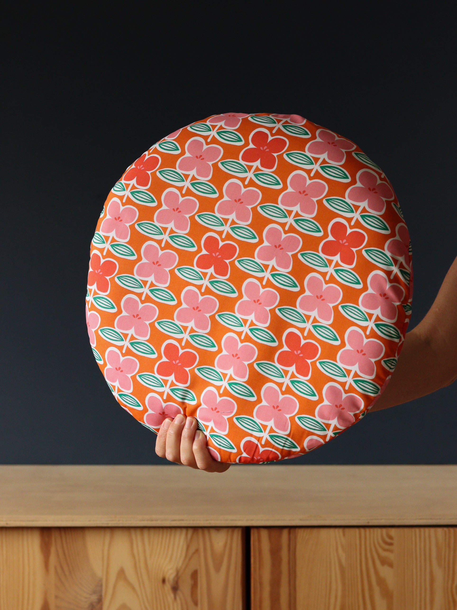 galette de chaises ronde déhoussable colorée orange vintage