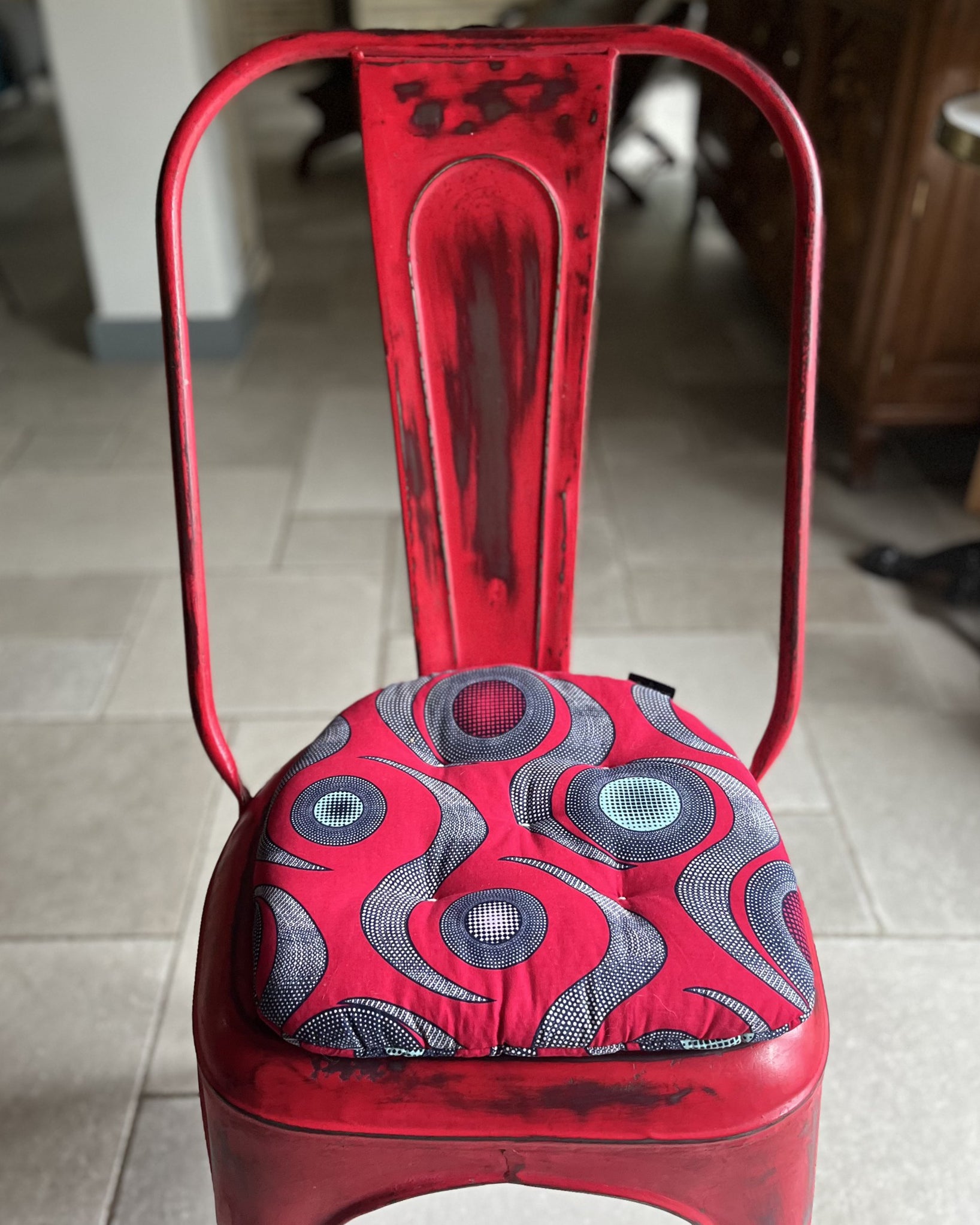 galette chaise tolix rouge