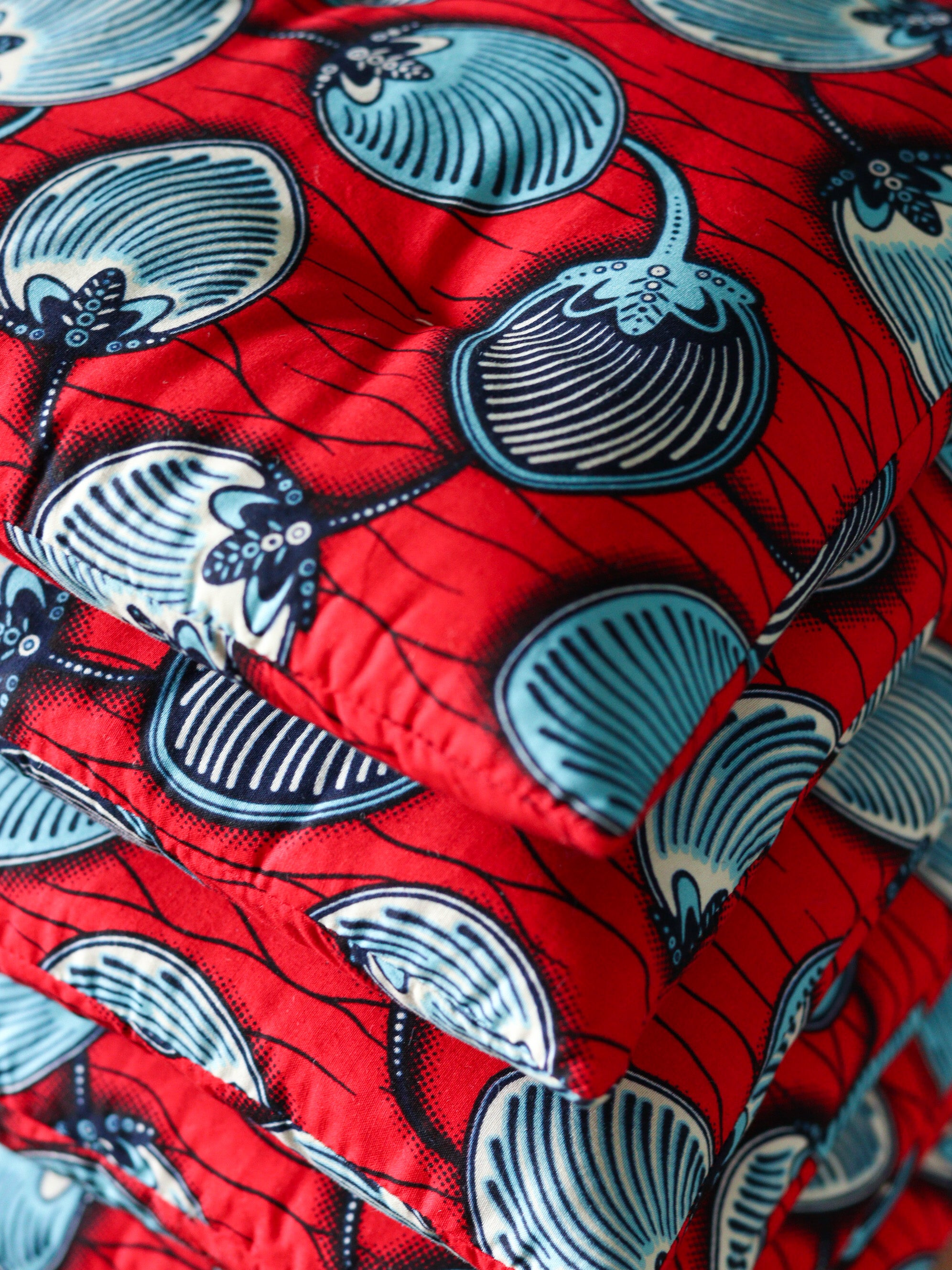 détail galettes de chaise forme trapèze personnalisées