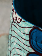Panier déco wax africain matelassé céladon rose