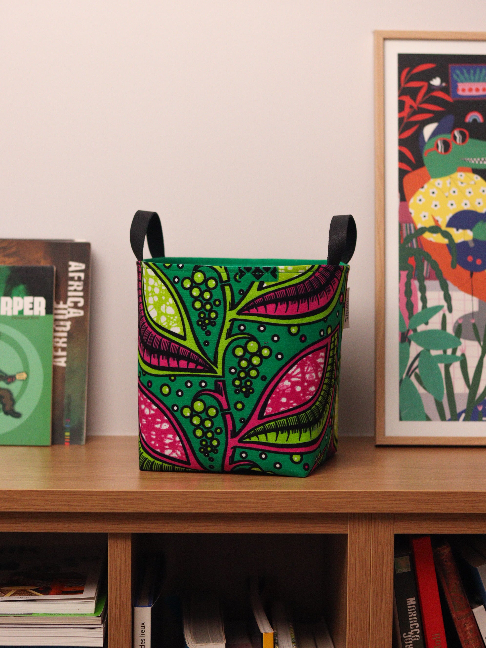 panier cache-pot wax personnalisé, petit format, tropical