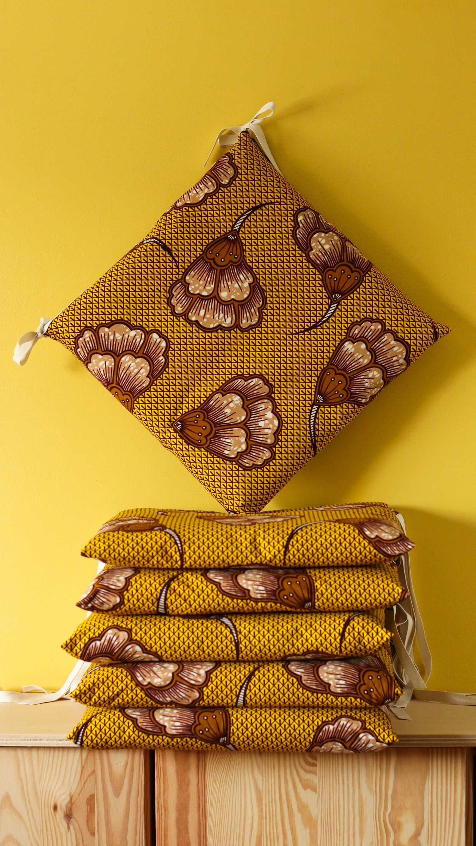 galettes de chaises jaunes wax made in france