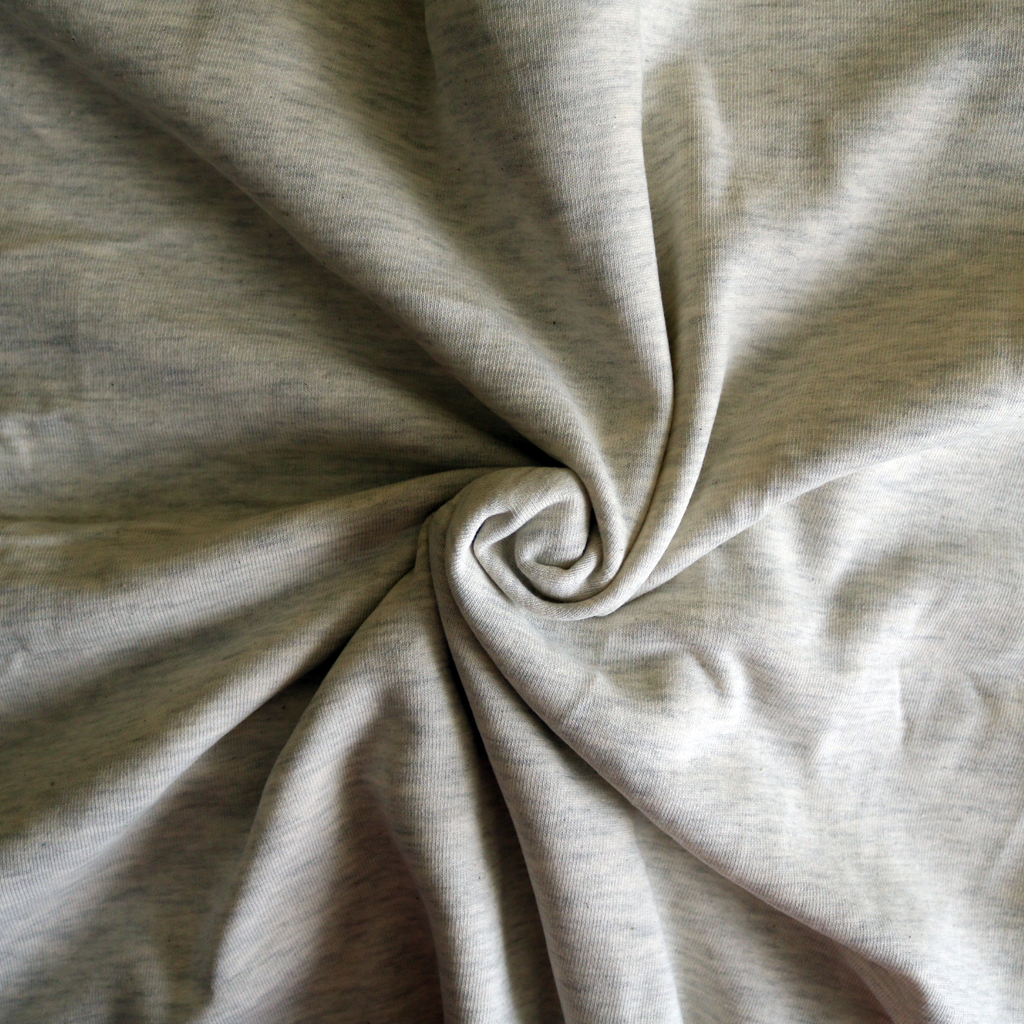 Jersey molleton, tissu pour sweat blanc chiné / au mètre