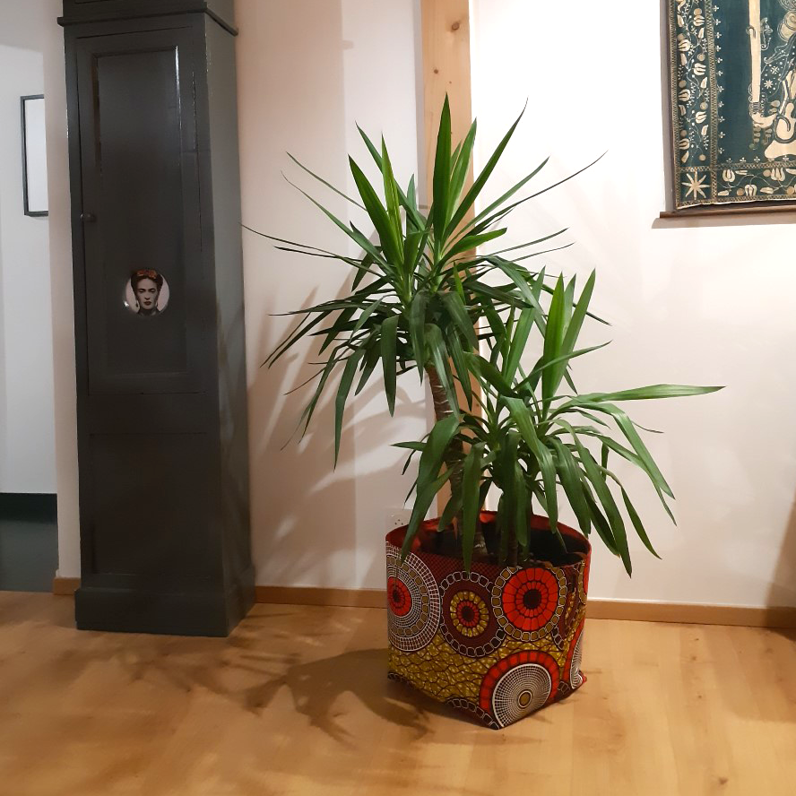 Cache-pot décoratif en wax terracotta et ocre / Mathilde
