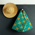 Sac origami sur-mesure en wax / Turquoise pour Stéphanie - LA MOUSSE TACHE